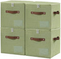 ANMINY 11 Inch Fabric Storage Cubes Bins with Zipper Lid, Green, 4PCS by ANMINY