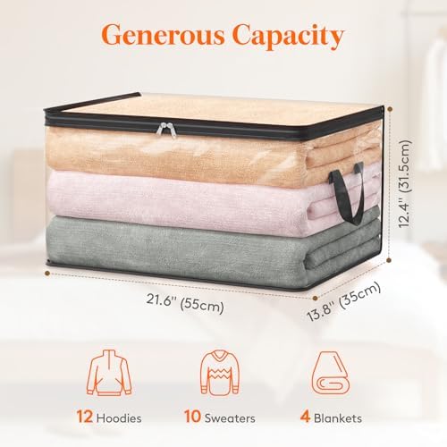 Lifewit 8 Pack Clear Clothes Storage Bags, 60L Blanket Storage with Zipper - Image 4