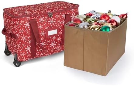 Covermates Rolling Adjustable Ornament Storage Bag, 19.25"W x 13"D x 12.5"H by Covermates