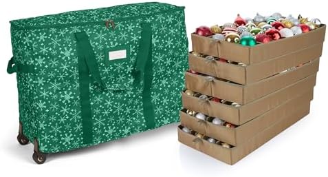 Covermates Rolling Adjustable Ornament Storage Bag, 25.5"W x 13"D x 18.5"H by Covermates