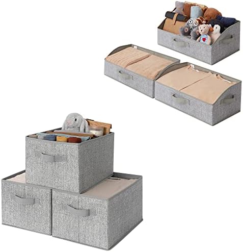 GRANNY SAYS Bundle of 3-Pack Gray Rectangular Storage Bins & 3-Pack Gray Trapezoid Storage Bins by GRANNYSAYS