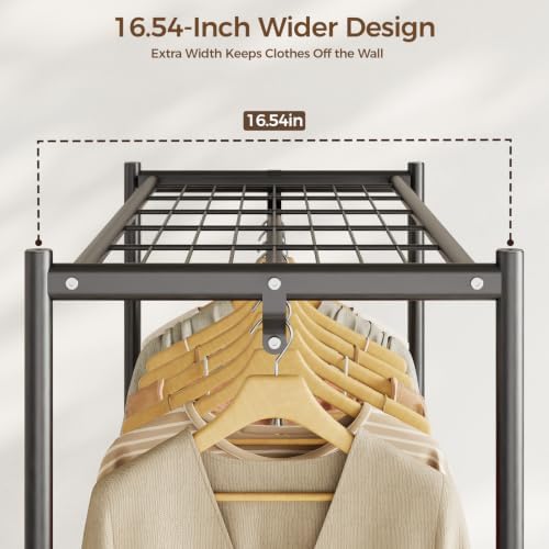 HYSEYY Rolling Clothes Rack Heavy Duty Clothing Rack for Hanging Clothes - Image 3