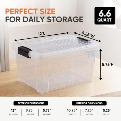 Superio 6.6 Quart Clear Plastic Storage Boxes with Lids, Stackable Organizer Containers, BPA-Free Storage Bins for Home, Office, School & Dorm, 3 Pack - Image 3