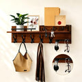 29" Wooden Wall Mounted Coat Rack with Shelf - 5-in-1 Entryway Organizer with 8 Hooks (5 Coat Hooks + 3 Key Hooks), Mail Holder & Display Shelf & glasses Hanger for Doorway, Bedroom, Garage Entrance by GUDGIchoiceforfamilylife