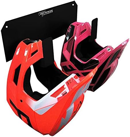 Pit Posse PP125BK Dual Helmet Rack Holder Enclosed Race Trailer Garage Shop - Made in USA - Aluminum Storage Organizer Hanger for Motorcycle Bike Helmets - Mounting Hardware Included (Black) - Image 3
