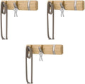 Umbra Flip Wall-Mounted Coat Rack with 3 Hooks – Modern, Space-Saving Storage for Hats, Jackets, Bags, Entryway, Mudroom, Closet, Bathroom, Bedroom – Natural/Nickel (Pack of 3) by Umbra