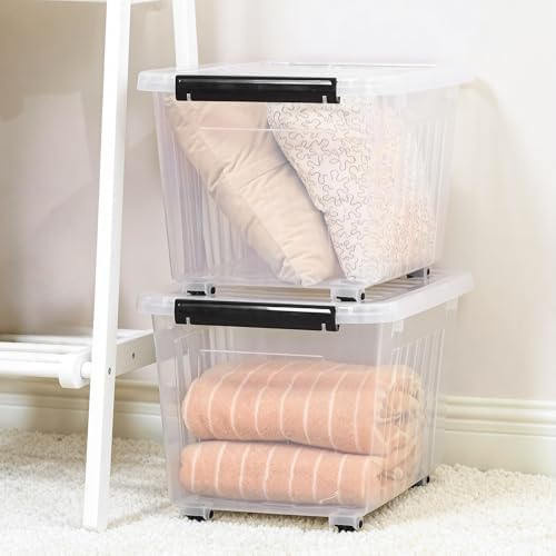Citylife 54 Quart Large Clear Plastic Storage Bins with Lids 4-Pack - Image 3