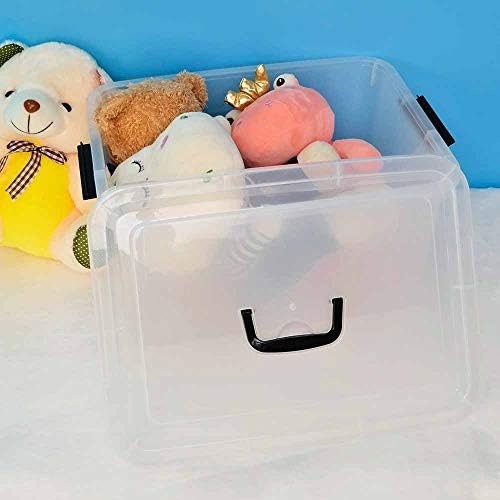 17.5 L Clear Latch Bin with Handle and Lid, Set of 4 - Image 7