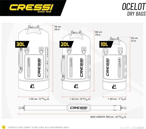 Cressi Ocelot Dry Bag – Water-Resistant Gear Protection with Carry Straps for Swim and Outdoor Activities - Designed in Italy - Image 3