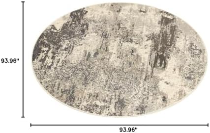 Nourison Home Celestial Ivory Grey 7’10” x Round Area Rug - Easy Clean, Non Shedding, Bed Room, Living Room, Dining Room, Kitchen (8' x Round) - Image 2