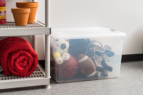 IRIS USA 132 Qt Stackable Storage Bins with Lids, Clear - Image 4