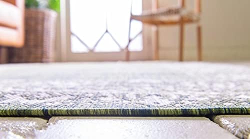 Unique Loom Outdoor Border Collection Area Rug - Floral Border (3' 3" x 5' 3" Rectangle, Green/ Ivory) - Image 4