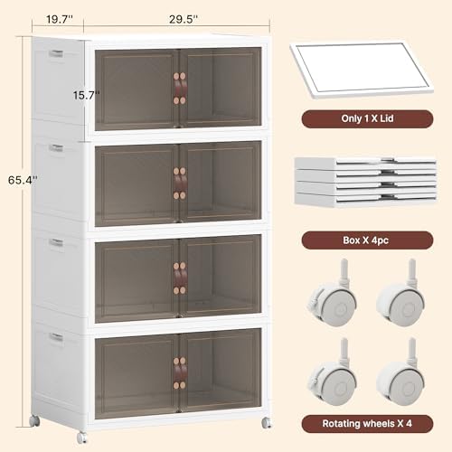 1288QT Extra Large Stackable Storage Bins with Lids & Wheels - Image 2