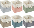 6 Pack 11x11 Inch Cube Storage Bins Fabric Square Cube Baskets, Morandi by Geiserailie