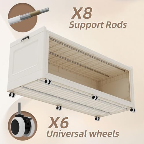 SAILUN 240Gal Extra Large Stackable Storage Bins with a Lid Beige, 3Pack - Image 3
