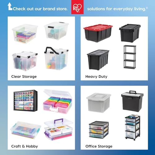 IRIS USA 6-Pack 27 Quart Storage Bins with Lids, Pearl - Image 2