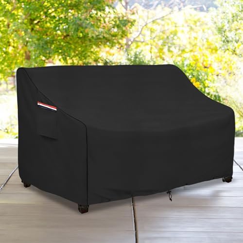 Okcool Heavy Duty Patio Sofa Cover, 100% Waterproof 3-Seater Outdoor Sofa Cover Fits up to 79W x 38D x 35H Inches, Lawn Patio Furniture Covers,Black - Image 5