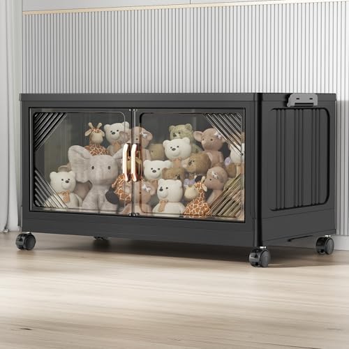 BROVIEW V60 140QT Plastic Stackable Storage Bins with Lid, 1Pack Black by BROVIEW-EnjoytheArtofLife