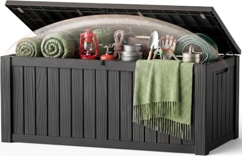 Outdoor Storage Box Waterproof, 240 Gal Gen 2 Resin Deck Box With Wheels by EFU
