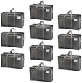 VENO 10 Pack Heavy Duty Moving Bags, Extra Large Storage Bags with Reinforced Handles & Strong Zippers, Foldable & Reusable Moving Box Alternative for Clothes & Dorm Storage by Veno