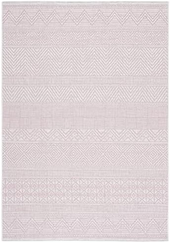 SAFAVIEH Washable Rug Outdoor Courtyard Collection - 4' x 5'7", Ivory & Pink, Non-Shedding & Easy Cleaning, Ideal for Patio, Backyard, Mudroom (CY8196-56212) - Image 2