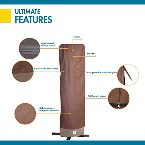 DUCKCOVERS Ultimate Waterproof 101 Inch Patio Offset Umbrella Cover with Integrated Installation Pole, Patio Furniture Covers - Image 5