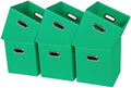 Black Fabric Cubby Storage Bins,13x13x13 Inches ,Cube Organizer Bin Foldable Storage Boxes with Dual Handles Fabric Organizer Box and collapsible Storage basket,Set of 6,Green by Yunkeeper