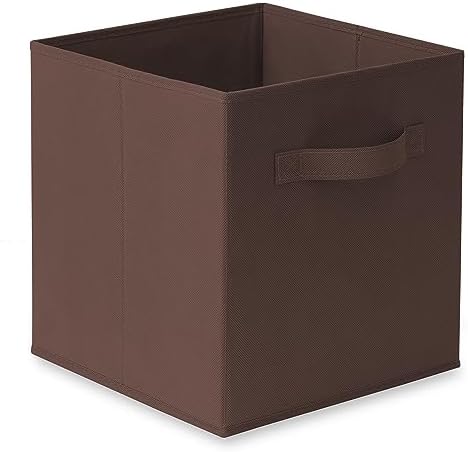 Casafield Set of 12 Collapsible Fabric Cube Storage Bins, Brown - 11" Foldable Cloth Baskets for Shelves, Cubby Organizers & More - Image 2