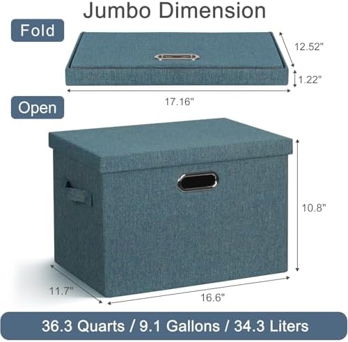 Storage Bins with Lids Fabric Closet Organizers Cubes Office Organization - Image 2