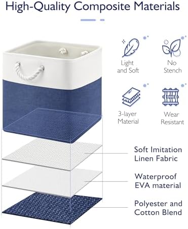 Patvingot 13-Inch Fabric Cube Storage Bins with Handles,4 Pack,Foldable - Image 3