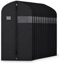 25 Pack Black Non-Woven Garment Bags for Hanging Clothes, 24 x 43 Inch Suit Bags with Clear Window and ID Card Holder, Dustproof Clothes Covers with Zipper for Suits Coats, Jackets, Dresses and Shirts by NYVEER