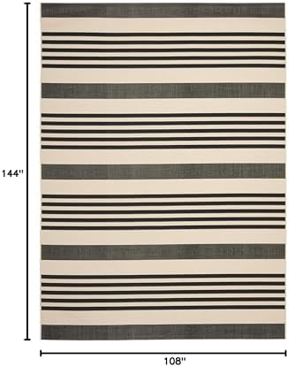 SAFAVIEH Courtyard Outdoor Area Rug 9x12, Large Black & Bone CY6062-216 - Image 2