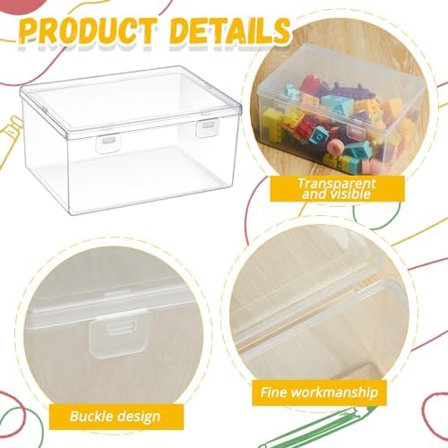 SiliFine 10 Pcs Clear Plastic Storage Bins with Lids Stackable for Toys - Image 4