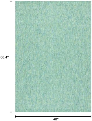 SAFAVIEH Courtyard Outdoor Area Rug 4'x5'7", Green & Blue CY8521-55722 - Image 2