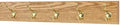 PegandRail Oak Wall Mounted Coat Rack with Solid Brass Hooks 4.5" Ultra Wide (Golden Oak, 25.5" x 4.5" with 5 Hooks) by PEG+AND+RAIL