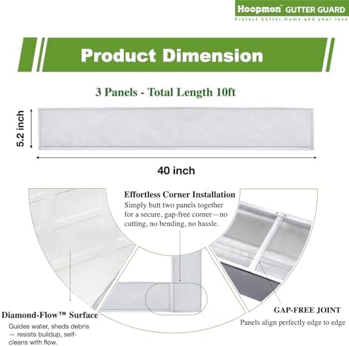 5 Inch Gutter Guard, 100% Stainless Steel Micro-Mesh Screen - Image 6