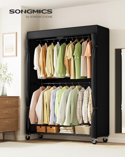 SONGMICS Heavy-Duty Clothes Rack, Portable Closet on Wheels, Fabric Cover - Image 2