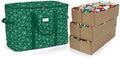 Covermates Keepsakes Adjustable Ornament Storage Bag – Heavy-Duty Polyester, Padded Dividers & FlexGrid Trays – Protective Holiday Ornament Organizer with Handles & Label Window, Green Snowflake by Covermates
