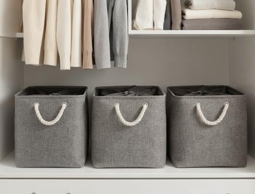 16x12x12 In Foldable Fabric Large Storage Bins with Handle 3 Pack - Image 3