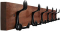 WEBI Coat Rack Wall Mount,36" Solid Wood Coat Hooks Wall Mounted Coat Hanger,16" Hole to Hole,Heavy Duty 6 Triple Hooks for Hanging Coats,Jacket,Hat,Backpack,Farmhouse,Reddish Brown by WEBI