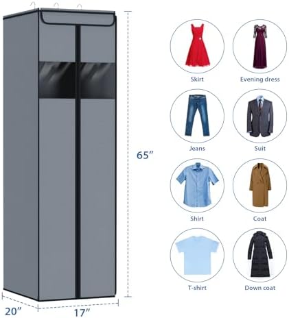 Zilink Extra Long Garment Bags for Gowns 65" Gown Bags for Long Dress with Clear Window Space Saving Formal Dress Bag for Long Dresses, Winter Coat, Trousers, Fur, Grey, 2-Pack - Image 4