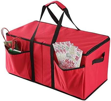 Sattiyrch Christmas Figurine Storage Box & Nutcracker Storage Container, 600D Canvas,Keeps 8 Holiday Figurines,15 Inches,Adjustable Area & Pockets for Decorations - Image 6