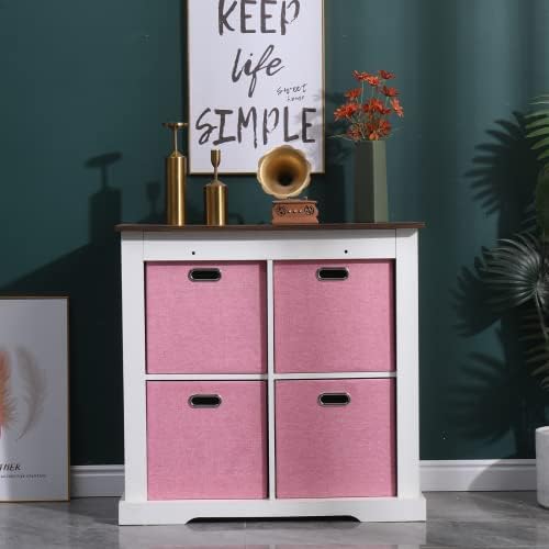 13x13x13 Inch Foldable Cube Storage Bins with Metal Handles, 4 Pack - Image 3
