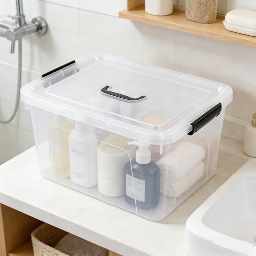 Zopnny 4 Packs 18 QT Plastic Storage Bins with Lids, Stackable Containers - Image 7