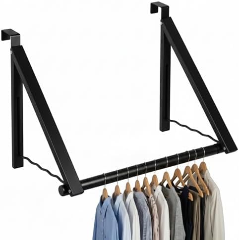 HOLDN’ STORAGE Over The Door Hanger Rack Foldable, Black by HOLDN%E2%80%99STORAGE