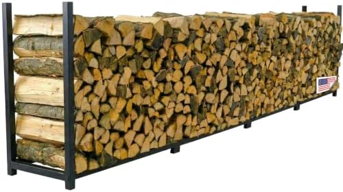 Woodhaven 16-Foot Firewood Rack – Made in USA – 1 Cord Raised Lumber Storage Rack – Keeps Wood Dry & Ready – Heavy-Duty Steel, Lifetime Structural Warranty (Without Cover) by Woodhaven