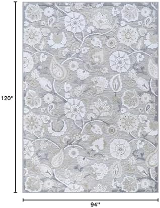 Luul Home Floral Indoor Outdoor Rugs 8x10 Large Area Rug for Living Room, Patio Decor, Kitchen, and Entryway Rug, Washable Stain Resistant Outside Carpet Beige 8 x 10 - Image 2