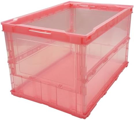 TRUSCO TSK-O50B-R Thin Folding Container Scale, 12.9 gal (50 L), Red, Storage Case Storage Box by Trusco