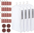 Briwooody Cotton Garment Bags, 4 Sets,Moth Protection,40 x 24 x 6 in, White by Briwooody