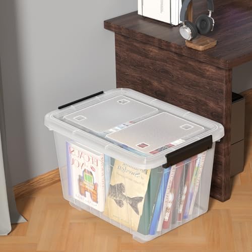 50 Quart Large Clear Plastic Storage Bins with Lids, 4 Packs - Image 5